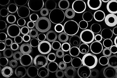 Full frame shot of pipes at construction site