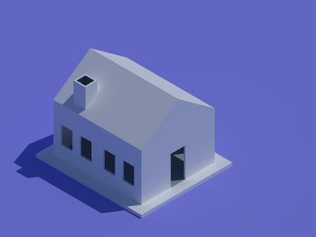 High angle view of building against blue background