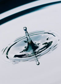 Close-up of drop splashing on water