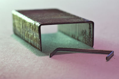 High angle view of table