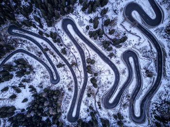 High angle view of road on mountain