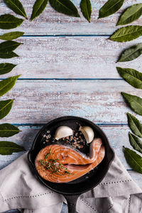 High angle view of fish in bowl