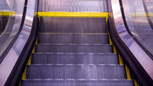 High angle view of escalator