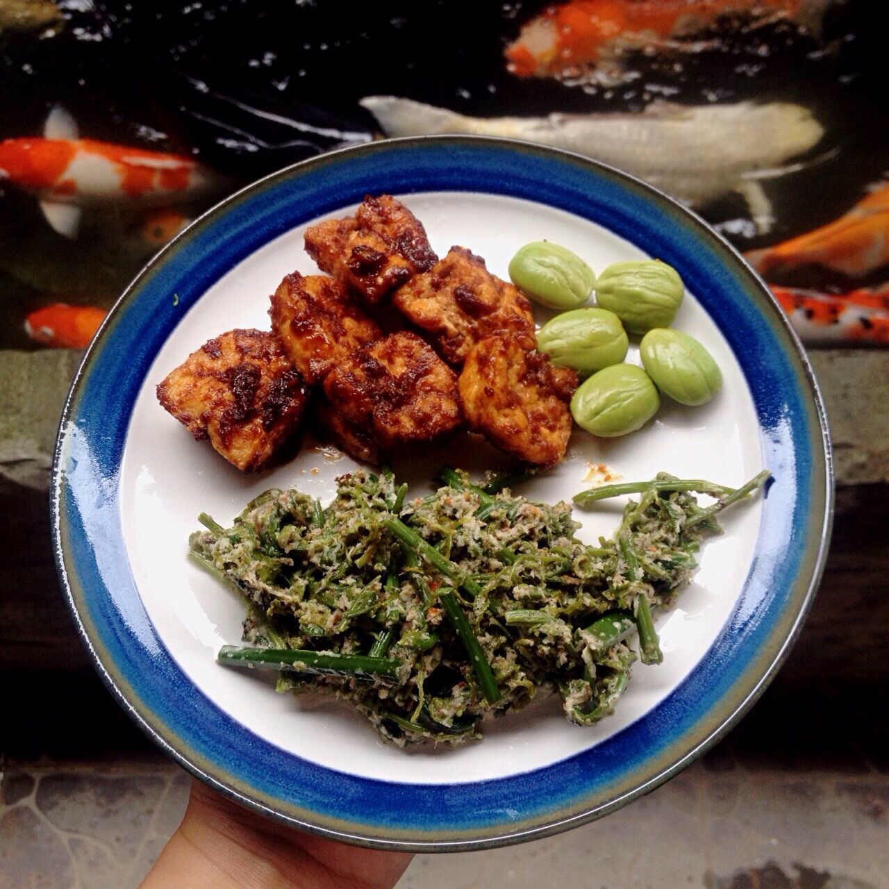 HIGH ANGLE VIEW OF MEAL SERVED IN PLATE