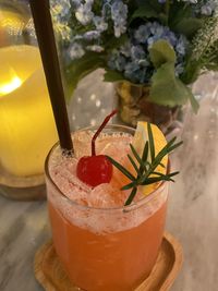 Close-up of drink on table