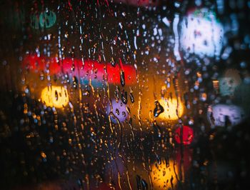 Full frame shot of wet car window