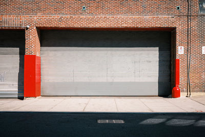 Closed door of building