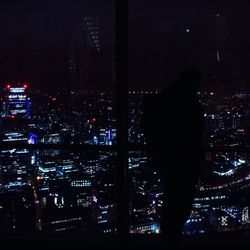 Illuminated cityscape at night