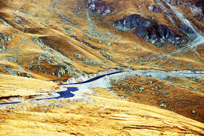 Aerial view of mountain road