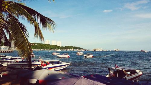 Boats in sea