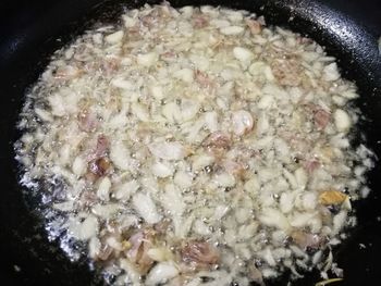 High angle view of food in bowl