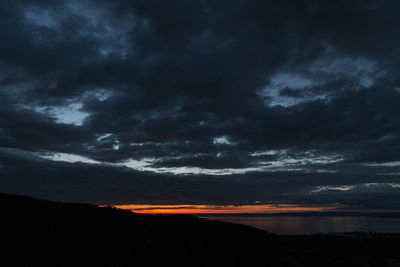 Scenic view of dramatic sky at sunset