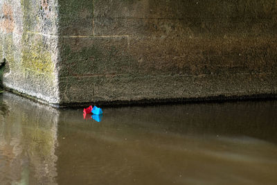 Paper boats in water