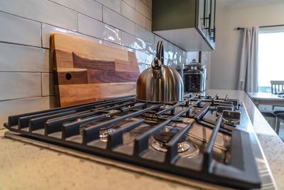 View of kitchen counter at home