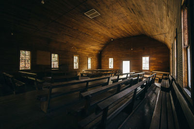 Interior of empty railroad station