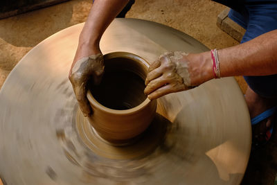 Cropped image of man working at workshop