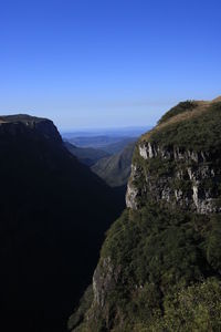 Scenic view of mountains against clear sky