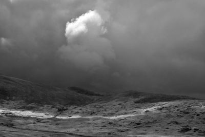 Storm clouds over mountains