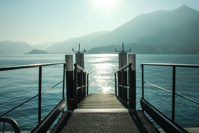 Scenic view of lake against clear sky