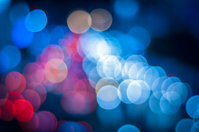 Defocused image of illuminated lights