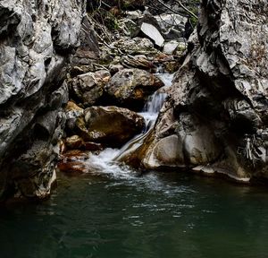 Scenic view of waterfall