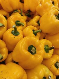 Full frame shot of yellow bell peppers