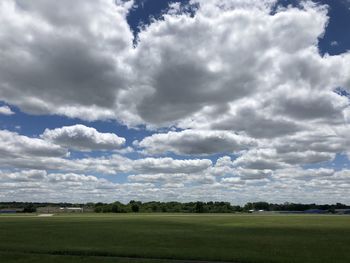 Scenic view of field against sky