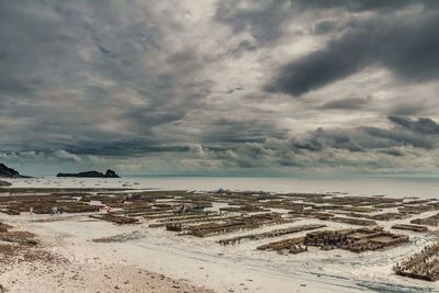 Scenic view of beach against sky