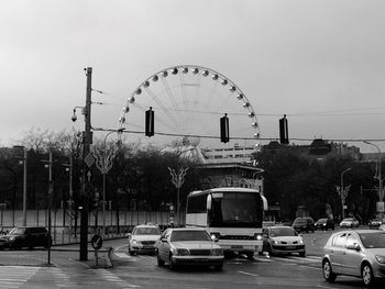 Traffic on road in city