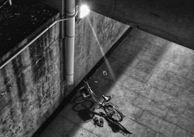 High angle view of bicycle