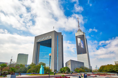 Low angle view of buildings against sky