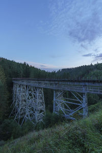 Bridge on field against sky