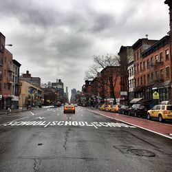 Cars on city street