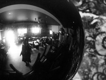 View of illuminated train at night