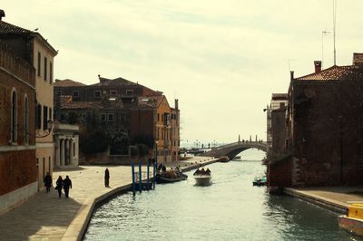 View of canal in city