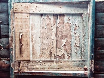 Close-up of old weathered door