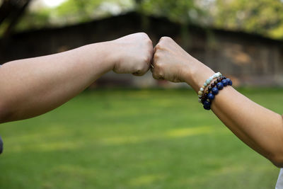 Close-up of hands