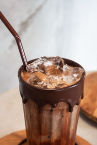 Close-up of coffee on table