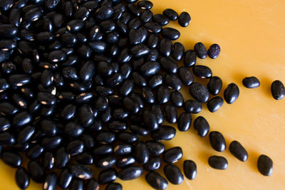 Close-up of coffee beans on table