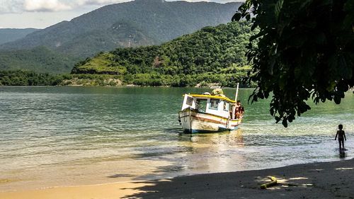 View of boats in sea