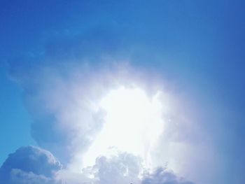 Low angle view of clouds in blue sky