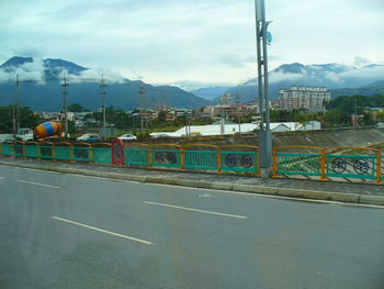 High angle view of road passing through mountain