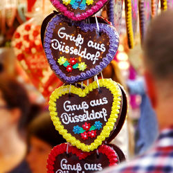 Close-up of information sign