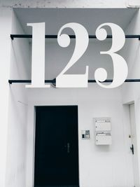 Close-up of text on wall