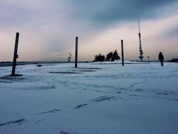 Scenic view of snow covered landscape