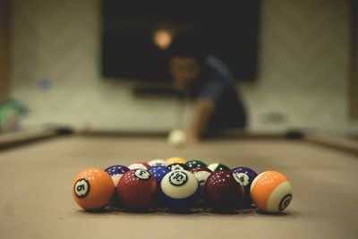 Man playing pool game