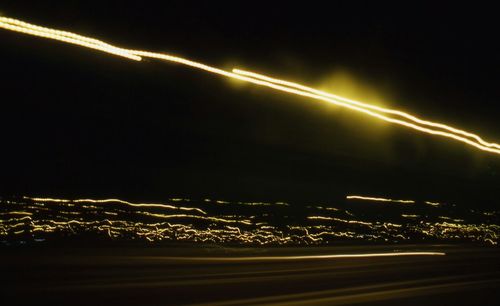 Light trails at night