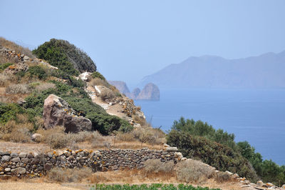 Scenic view of mountains against clear sky