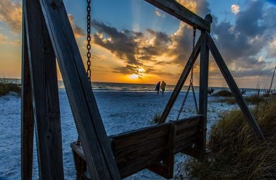 Scenic view of sunset over sea