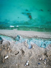 High angle view of beach